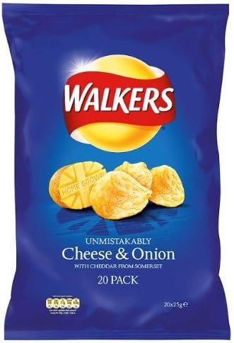 Walkers Cheese & Onion Crisps 4x20x25g