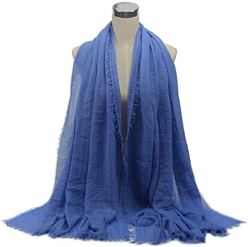 Women Hijab Scarf Cotton Linen Crinkle Shawl Stole Islam Muslim Scarves 8#