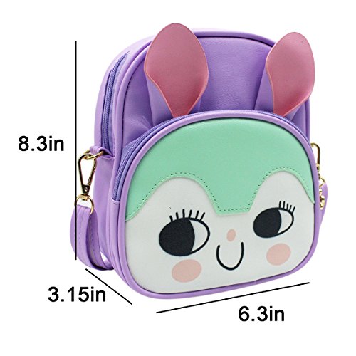 Eilova Cute Animal Bunny School Bags PU Leather Backpack Travel Daypack Satchel for Kids Girls