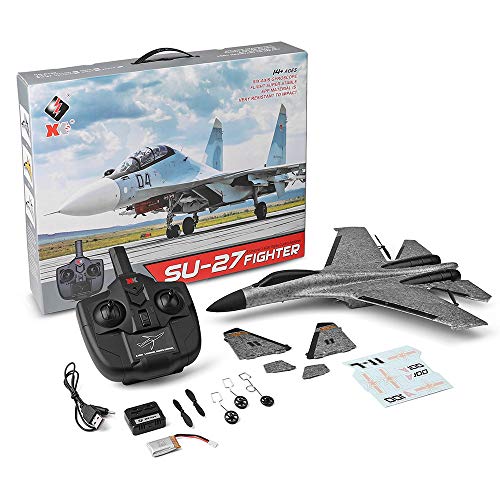 ASfairy-Toy-WLtoys-A100-SU-27-3CH-24G-RC-Airplane-RTF-Glider-360-Flip-Six-Axis-Gyroscope-Powerful-Motor-EPP-Material-Simulation-Remote-Control-Airplane-for-Kids-14-Years-Old-Grey