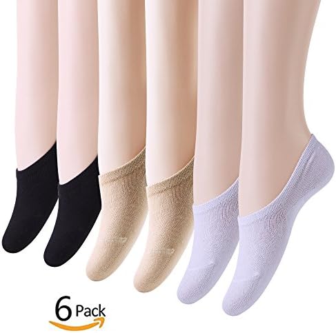 6 Pairs No Show Socks Women Thin Low Cut Casual Socks Non Slip