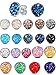 20 Pairs Round Stud Earrings Stainless Steel Druzy Studs Earrings Set Anti-sensitive Fits Women Girls, 8 mm and 12 mm (Silver) primary