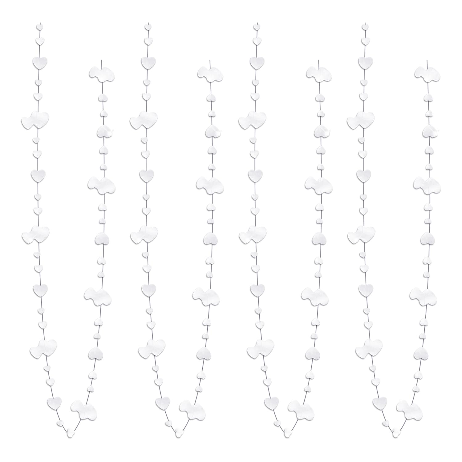 4 Pieces Heart-Shaped Decorative Hangings, Heart-Shaped Wedding Garlands, Heart-Shaped Wedding Decoration with Sequins, Wedding Decoration Garland Hangings