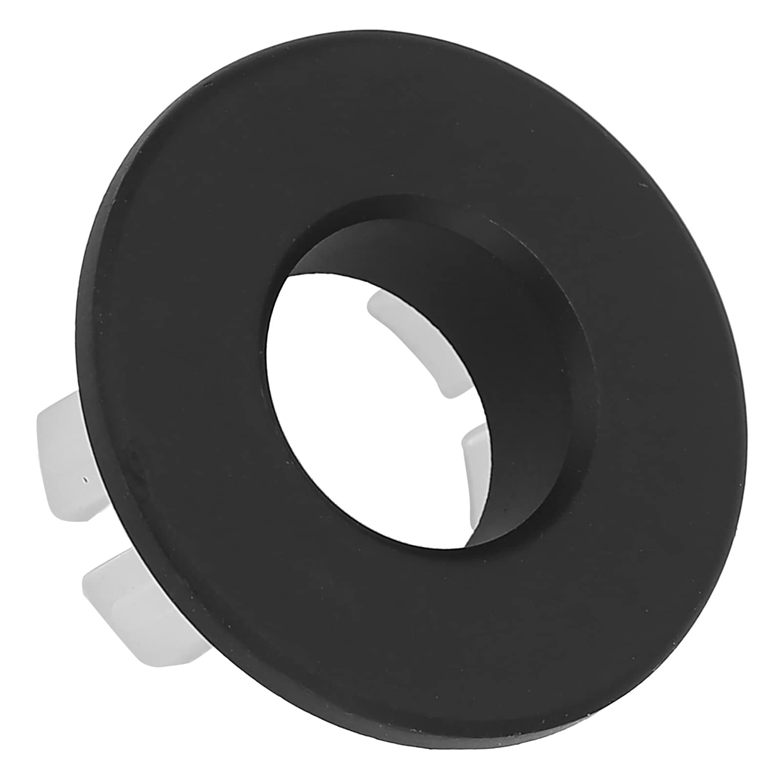 MOUMOUTEN Sink Hole Circular, Brass Sink Overflow Ring, Round Basin Overflow Trim, Drain Cap Cover Insert in Hole, for Bath Kitchen (Black)