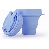 Menstrual Cup Sterilizer Cleaner, LUCKY CLOVER Collapsible Silicone Cup Foldable Sterilizing Cup for Menstrual Cups and Storing Your Diva Cup - Foldable for Travel(Cute Blue)