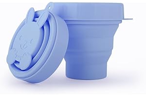 Menstrual Cup Sterilizer Cleaner, LUCKY CLOVER Collapsible Silicone Cup Foldable Sterilizing Cup for Menstrual Cups and Storing Your Diva Cup - Foldable for Travel(Cute Blue)