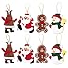 Felt Christmas Ornaments Full Body, Reindeer, Santa, Gingerbread Man, Snowman (8 Pack)