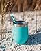 K&C Creations Stainless Steel Stemless Glass with Lid and Straw-Unbreakable Shatterproof Adult Sippy Cup Wine Tumbler Vacuum Insulated Portable for Out, 5.4 x 3.9 x 3.9 inches, Mint