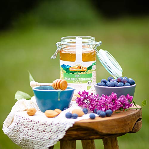 Bio-Lindenblüten-Honig von ImkerPur, 1 kg, im wiederverw. Vorratsglas, naturbelassen, fein-fruchtig, mit einer erfrischenden Zitronen-Note (Bio, 1 kg) – Bild 3