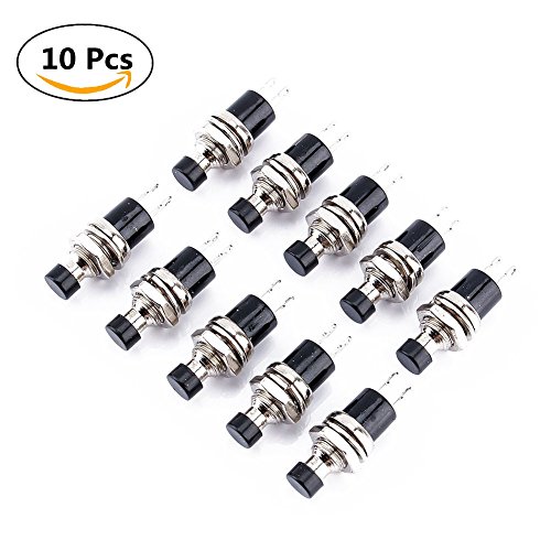 Yosoo 10pcs Mini Micro Push button Lockless Momentary ON/OFF Switch Black