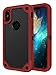 iPhone X Case, iPhone 10 Case, Sanhezhong Textured Grip Non Slip Drop Tested Case, 3IN1 Heavy Duty Hard PC & Rugged TPU Armor Case (Red/Black)