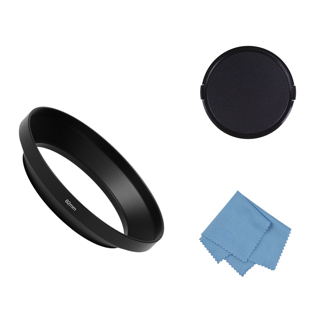SIOTI Camera Wide Angle Metal Lens Hood with Cleaning Cloth and Lens Cap Compatible with Leica/Fuji/Nikon/Canon/Samsung Standard Thread Lens