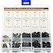 Generic Oxide M2 to M6 Spring Washer & Washer Assortment Kit with Plastic Box Black by Worldcom Generic