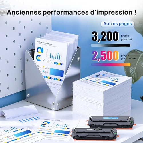 KUPYLM 203X Toner Cartridge for HP 203X 203A CF540X for Color LaserJet Pro MFP M281fdw M281fdn M280nw M254dw M254nw CF540X CF541X CF542X CF543X (Black Cyan Magenta Yellow, Pack of 4)