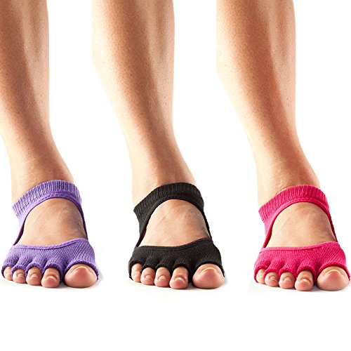 toesox Womens Bellarina Half Toe 3-Pack