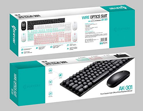 COM1950s 104 Keys Gaming Keyboard 1 Set Anti-Splash Wired Mult Punk Gaming Keyboard Mouse Office for PC Computer (Black)