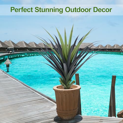 Keeplush Artificial Agave Plants with Spikes 4 Feet Artificial Plants Outdoor UV Resistant Small Artificial Indoor Plants 115cm Perfect for