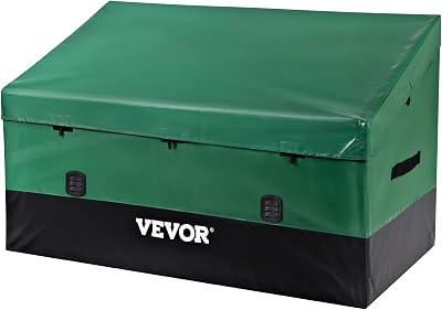 VEVOR 230 Gallon Outdoor Storage Box Deck Garden Poolside Waterproof Green Black