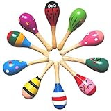 New Wooden Maraca Wood Rattles Egg Shaker Kids Musical Party Favor Kid Baby Shaker Sand Hammer Toy