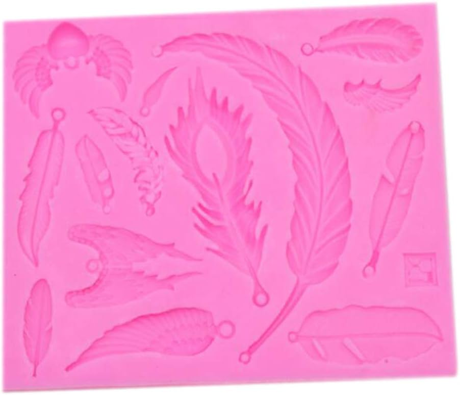 UINKE Vintage Angel Wing Silicone Mold Feather Cake Fondant Paste Mold for Sugar Cupcake Decorating