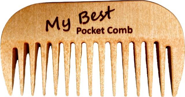COMB-MY BEST Hair care wooden comb, all types straight to curly, eco friendly FSC certified birch wood, pocket sized, anti static massage comb.