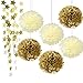 Wcaro New Years Decorations Birthday Party Decoration Wedding Decoration Baby Shower Decor Gold Cream Tissue Paper Pom Poms Paper Flowers Gold Twinkle Star Garland Twinkle Twinkle Little Star