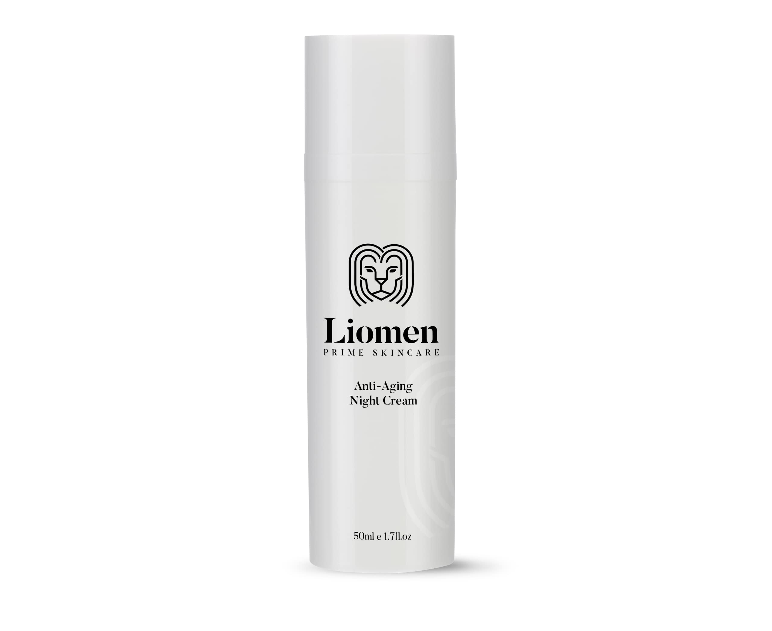 Liomen Prime Skincare Anti-Aging Cream for Men, Natural and Effective Anti Wrinkle Night Face Cream with Retinol, Collagen, Hyaluronic Acid, Vitamin E, Aloe Vera to Reduce Fine Lines and Wrinkles 50ml