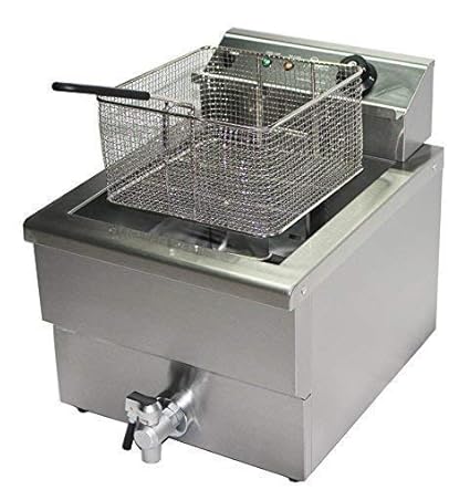 eléctrico GRASA Profunda Freidora de patatas, 10 Litre & Desagüe Grifo, pez, SALCHICAS