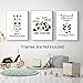 Homdeco Unicorn Panda Art Print Set Of 3 (8”X10”, Motivational Canvas Wall Art, Keep Clam And Be A Pandicorn Printing For Kids Room Decoration, No Frame