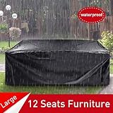 ESSORT Patio Furniture Covers, 124" Outdoor Sectional Furniture Set Covers, Table Chair Sofa Winter Covers, Waterproof Snow Dust Wind Proof, Anti-UV (124"x63"x29" 210D)