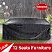 ESSORT Patio Furniture Covers, 124" Outdoor Sectional Furniture Set Covers, Table Chair Sofa Winter Covers, Waterproof Snow Dust Wind Proof, Anti-UV (124"x63"x29" 210D) primary