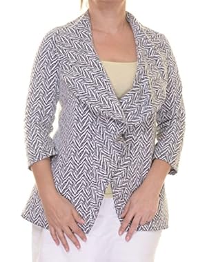 Womens Petites Flyaway Chevron Drapey Casual Blazer