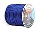 Mandala Crafts Nylon Satin Cord, Rattail Trim Thread for Chinese Knotting, Kumihimo, Beading, Macramé, Jewelry Making, Sewing (0.8mm 109 Yards, Navy Blue)