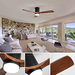 Sofucor 52 Inch Low Profile Ceiling Fan with Lights