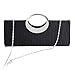 Jubileens Women's Shoulder Clutch Bag Rhinestone Evening Party Purse(Black)