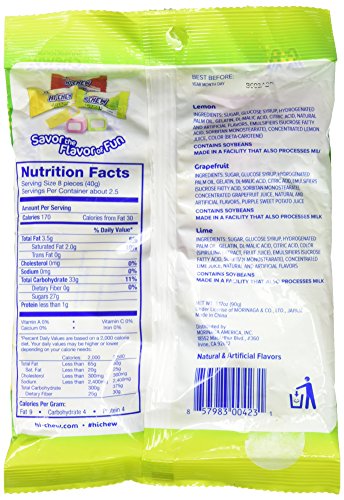 Morinaga Hi-Chew Sours Citrus Mix Lemon, Grapefuit, Lime 90 (Pack of 2) - Thumbnail 3