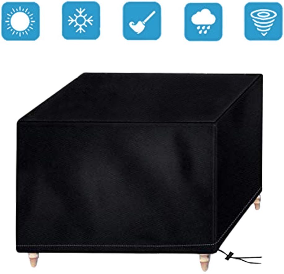 AOBETAK Garden Furniture Covers Waterproof, 210D Oxford Outdoor Patio Cover with Anti-UV Coating Inside,125x125x74cm Square Cube for Rattan Wooden Tables Bench Seater Sofa chairs Protection