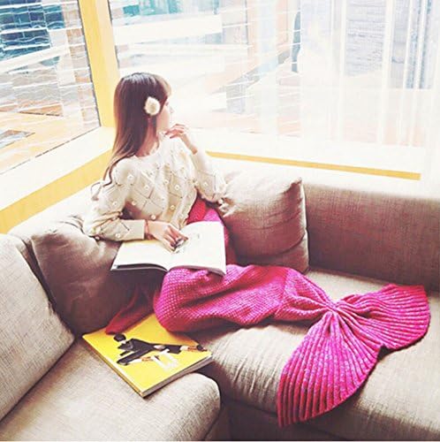 71''x35.5''/56''x28''/35.5''x20'' Mermaid Tail Blanket For Adults and Kids Knitted Sleeping Blankets