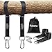 BUSATIA Tree Swing Straps (Set of 2), Tree Hanging Kits 5ft Length with 2 Heavy Duty Safety Lock Carabiner Hooks, Polyester Straps Perfect for Hammock Hanging Kit Straps, Holds Up to 2204lb