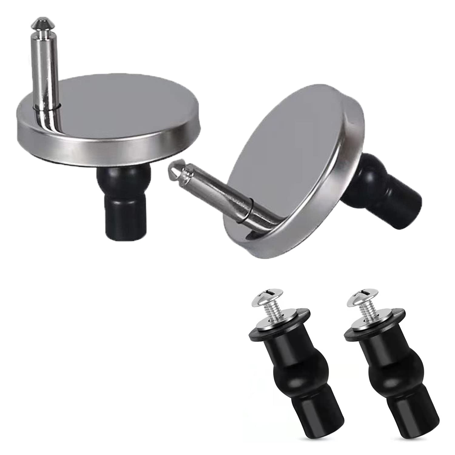 Toilet Quick Release Fixings, Universal Toilet Seat Hinge Fittings for WC Toilet Blind Holes（2+2 Pack）