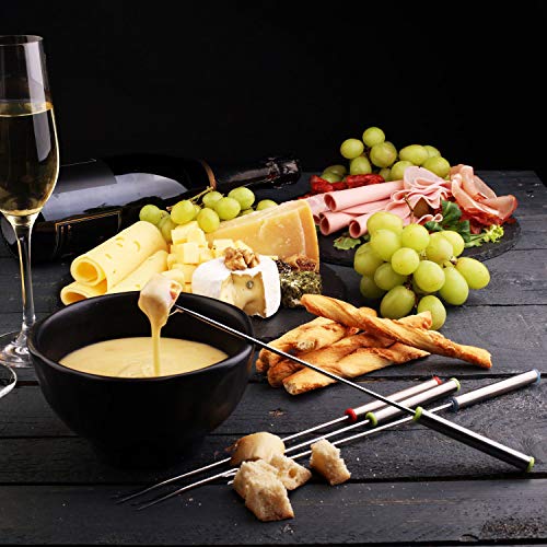 Vaorwne 18 Pieces Stainless Steel Fondue Forks with Heat Resistant Handle for Cheese Chocolate Fondue Roast Marshmallows Meat,9.5 - Thumbnail 2