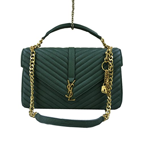 Ysl Chain Bag. YSL Saint Laurent classic coarse grain green small