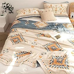 100% Cotton Throw Blankets for Couch Bed Chair