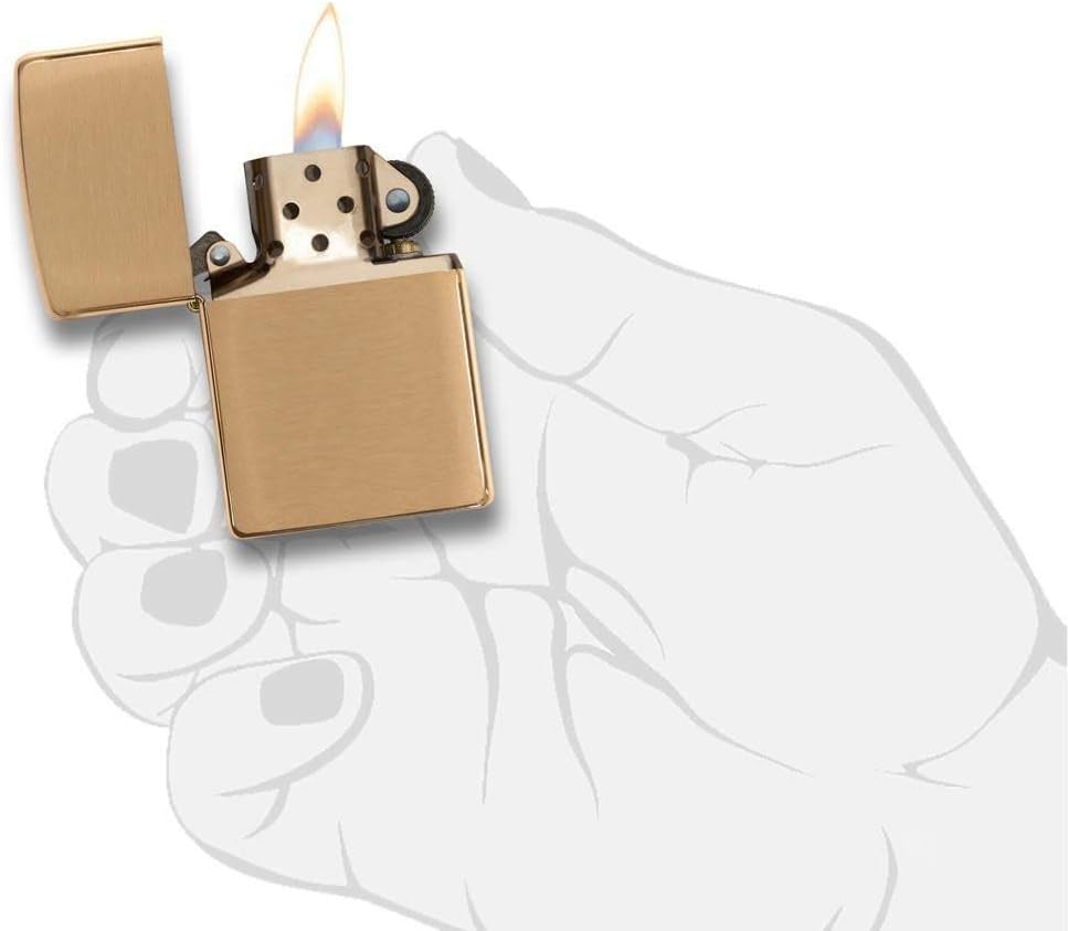 Zippo, Windproof Lighter, Brushed Brass Armour Heavy Wall, Base Model, Refillable, Reusable, Windproof Design, Gift Box - Image 5