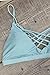 CUPSHE Women's Sly Blue Lace up Leopard Bottom Padding Bikini Set (L)