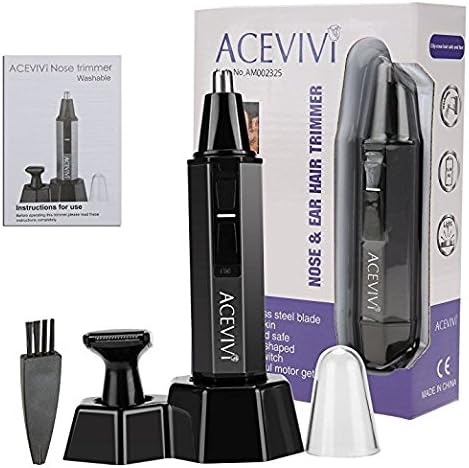 Guisee Nose Trimmer Mustache Electric Shaver Dual-Edge Blades 2-in-1,Plus Sideburn Trimmer, Wireless Electric Nose Hair Trimmer Kit for Men and Women, Perfect Gift for Father's Day
