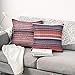 Merrycolor Decorative Throw Pillow Cover for Couch Sofa Bed Bohemian Retro Stripe Cotton Blend Linen Pillow Case 4 Pieces, 18''x18''inches