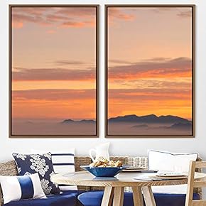 signwin 2 Piece Framed Canvas Wall Art Sunset...