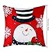 4 Pieces Christmas Pillow Case Throw Cushion Cover Cotton Linen Pillow Decorations, 18x18 inch (Color Set 10)
