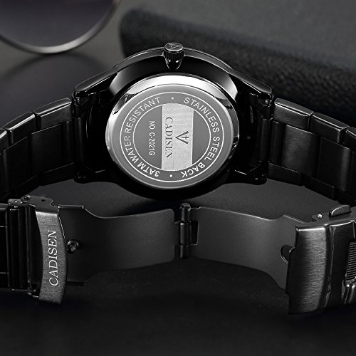 VOEONS Mens Watches Clearance Black Stainless Steel Watch Analog Quartz Wrist Watch for Men reloj de mujeres - Thumbnail 2